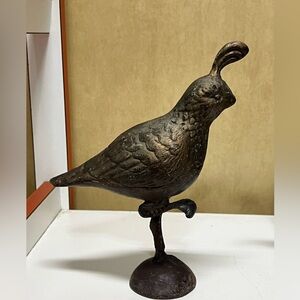 Vintage Gold Rush California Quail Cast Iron Figurine Home Decor